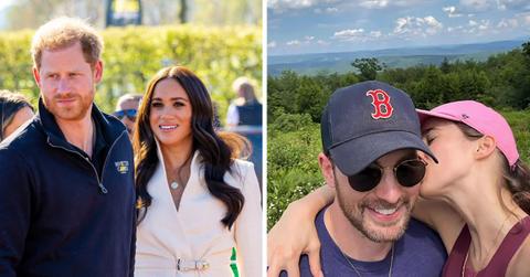meghan markle prince harry spent time chris evans alba baptista