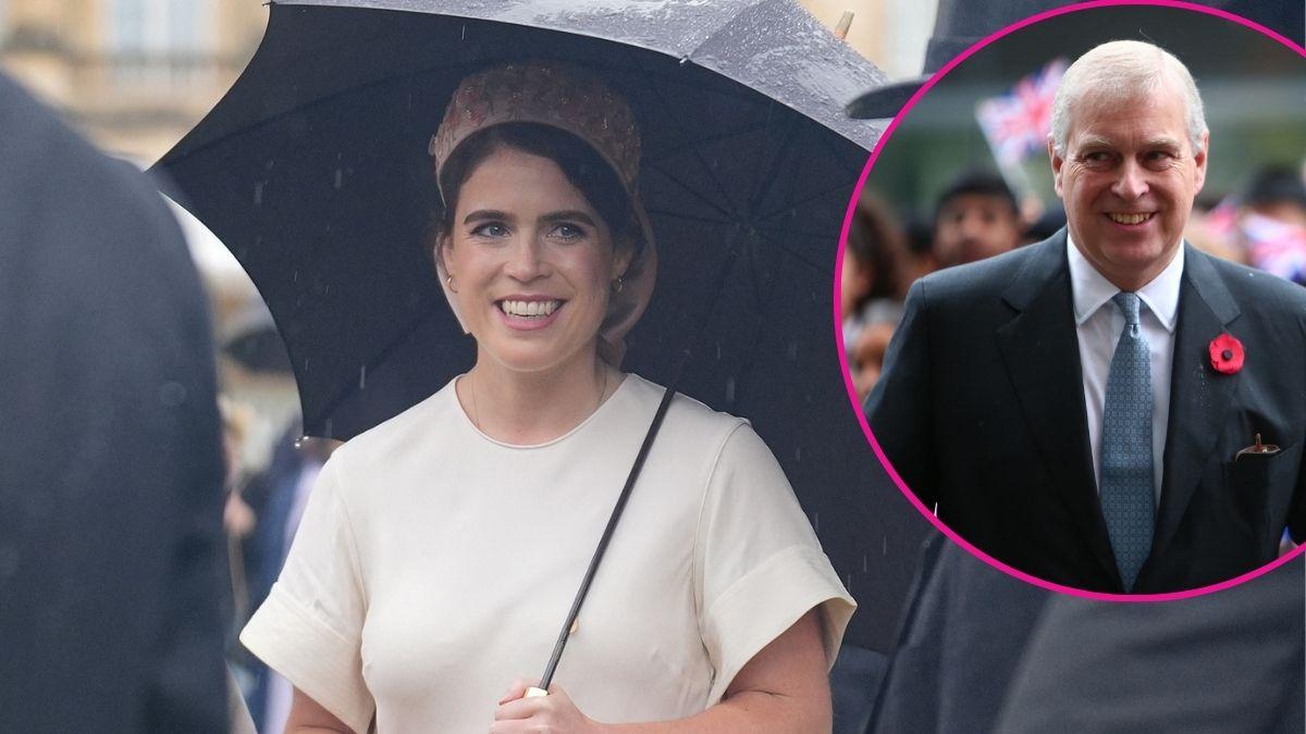 image and inset of princess eugenie and prince Andrew