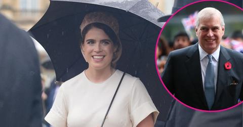 image and inset of princess eugenie and prince Andrew