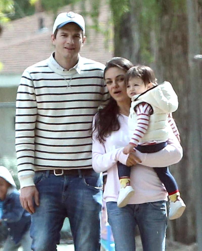 Exclusive&#8230; Mila Kunis &amp; Ashton Kutcher Take Wyatt To A Park