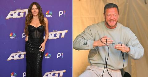 Split photo of Sofía Vergara and Dan Reynolds