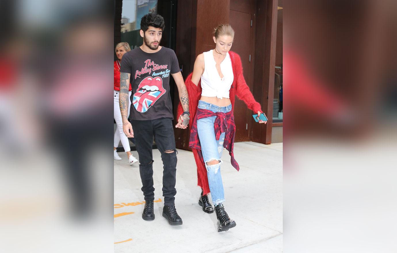 Gigi Hadid, Zayn Malik and Yolanda Foster Leaving their Apartment