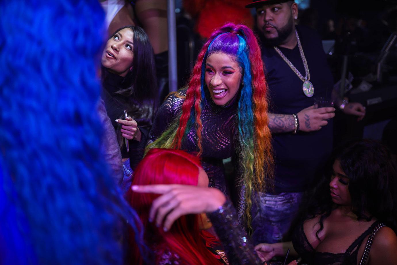 Cardi b rainbow hair