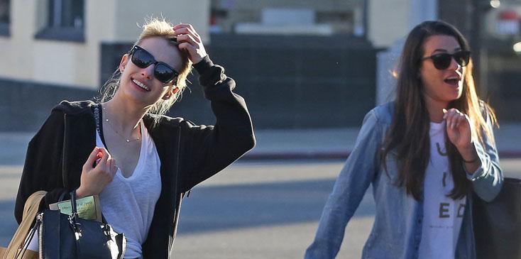 Emma Roberts and Lea Michele Out And About In LA