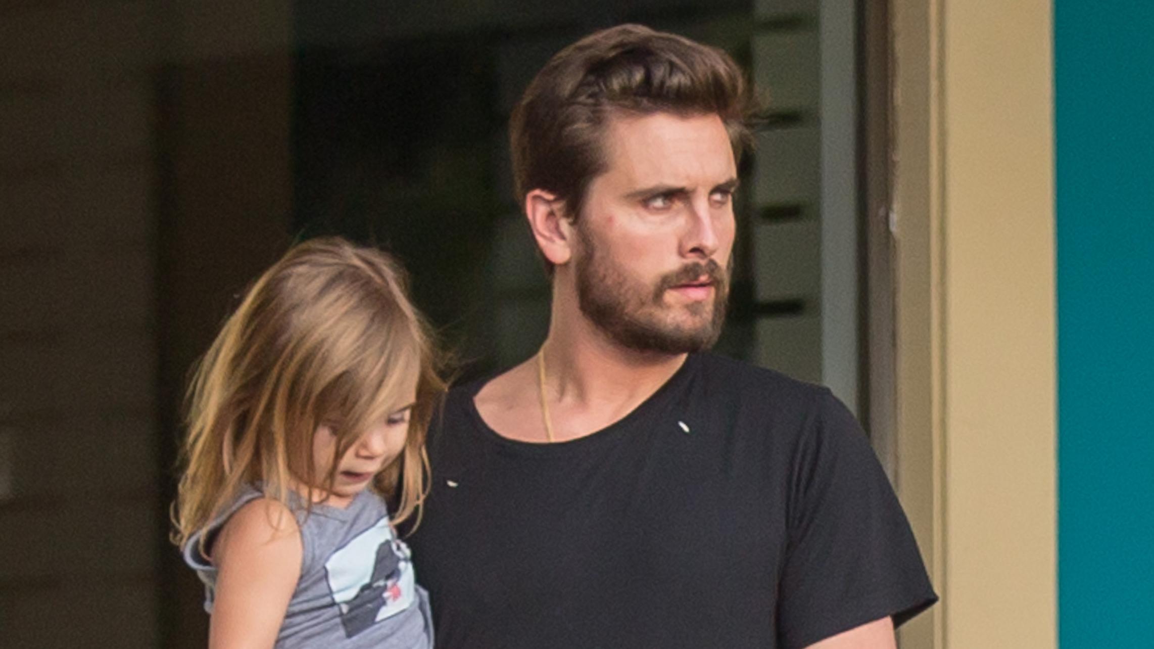 EXCLUSIVE: Scott Disick steps out for a sushi dinner with his kids Penelope and Mason Disick in Calabasas, California