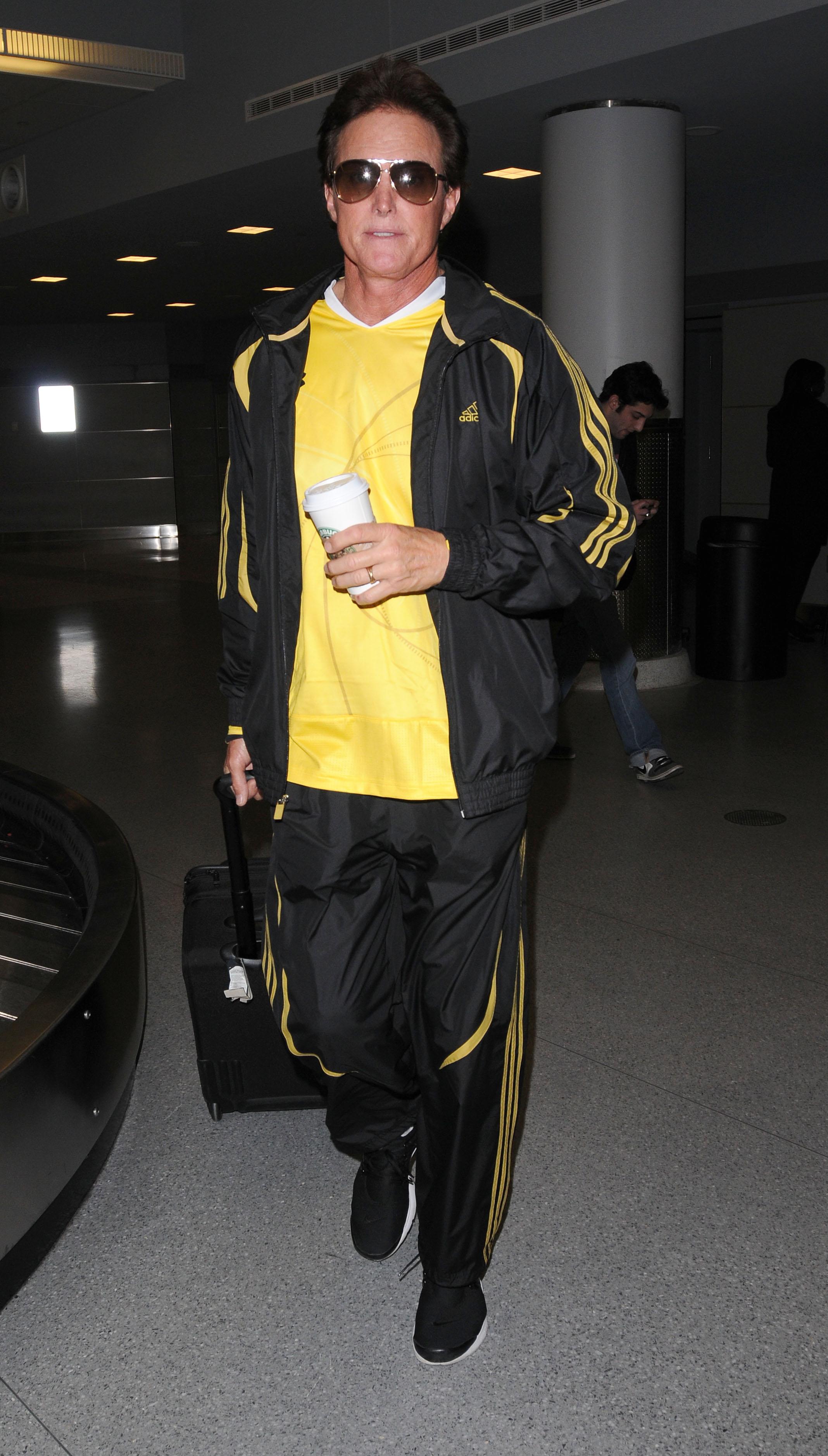 Bruce Jenner arriving at JFK airport in NYC