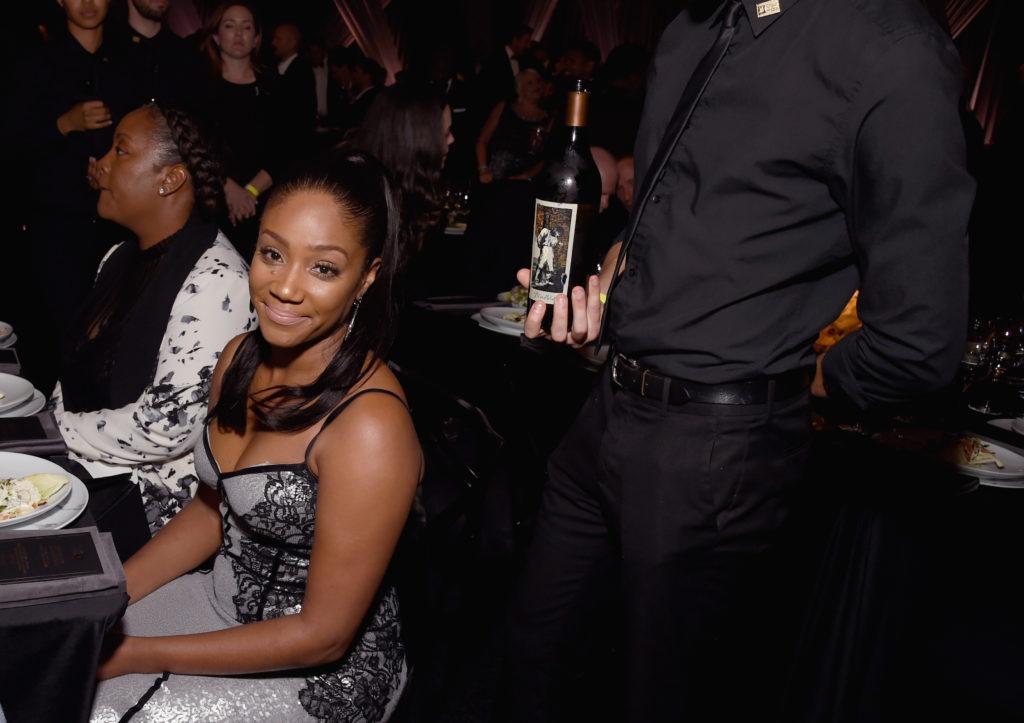 //Tiffany Haddish enjoys a glass of Blindfold wine at the City of Hope  Gala dinner x