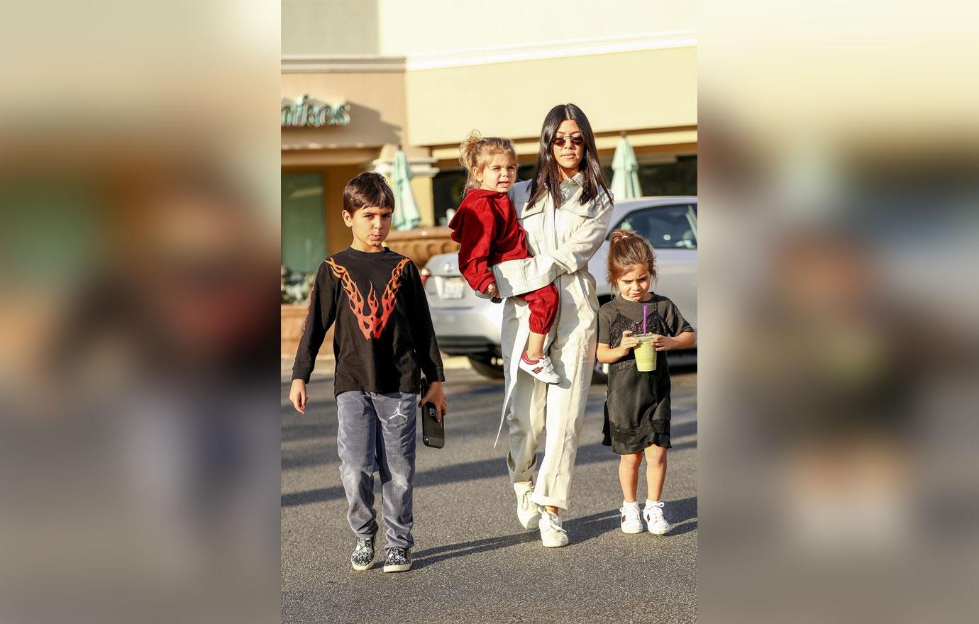 Kourtney Kardashian and the kids have Family Fun Day minus Scott at Color Me Mine