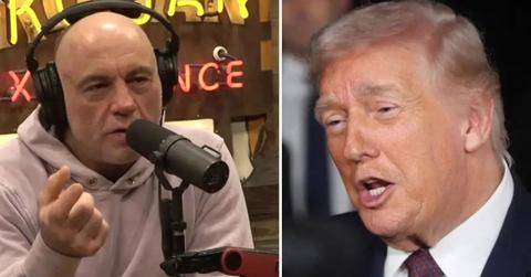 image split of trump and Joe rogan
