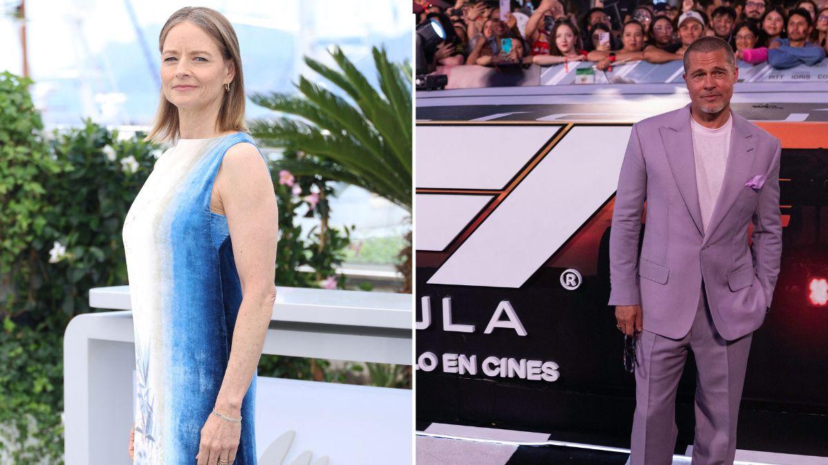 Split photo of Jodie Foster and Brad Pitt