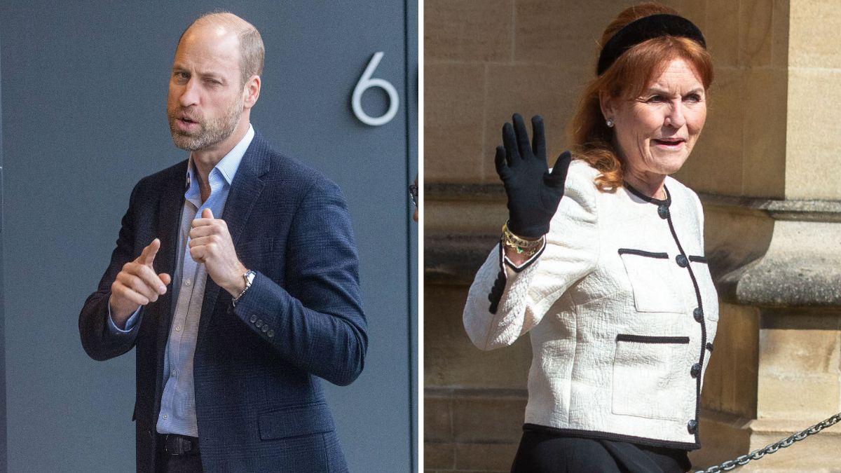 Split photo of Prince William and Sarah Ferguson.