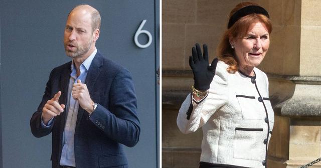Split photo of Prince William and Sarah Ferguson.