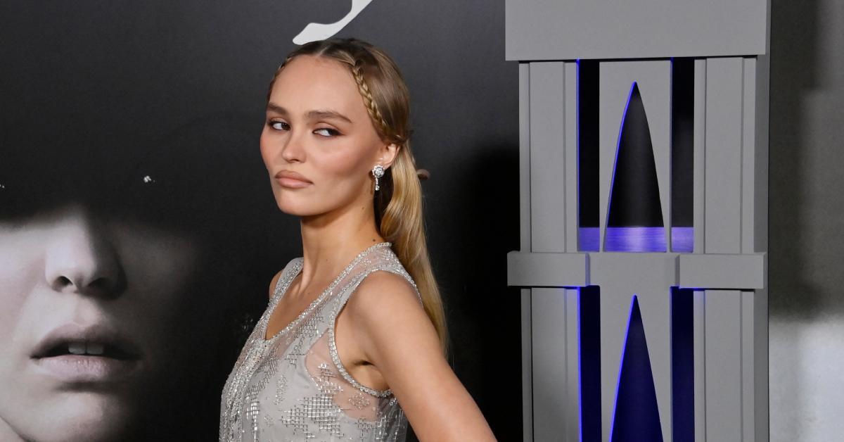 lily rose depp nosferatu premiere photos gray silver gown