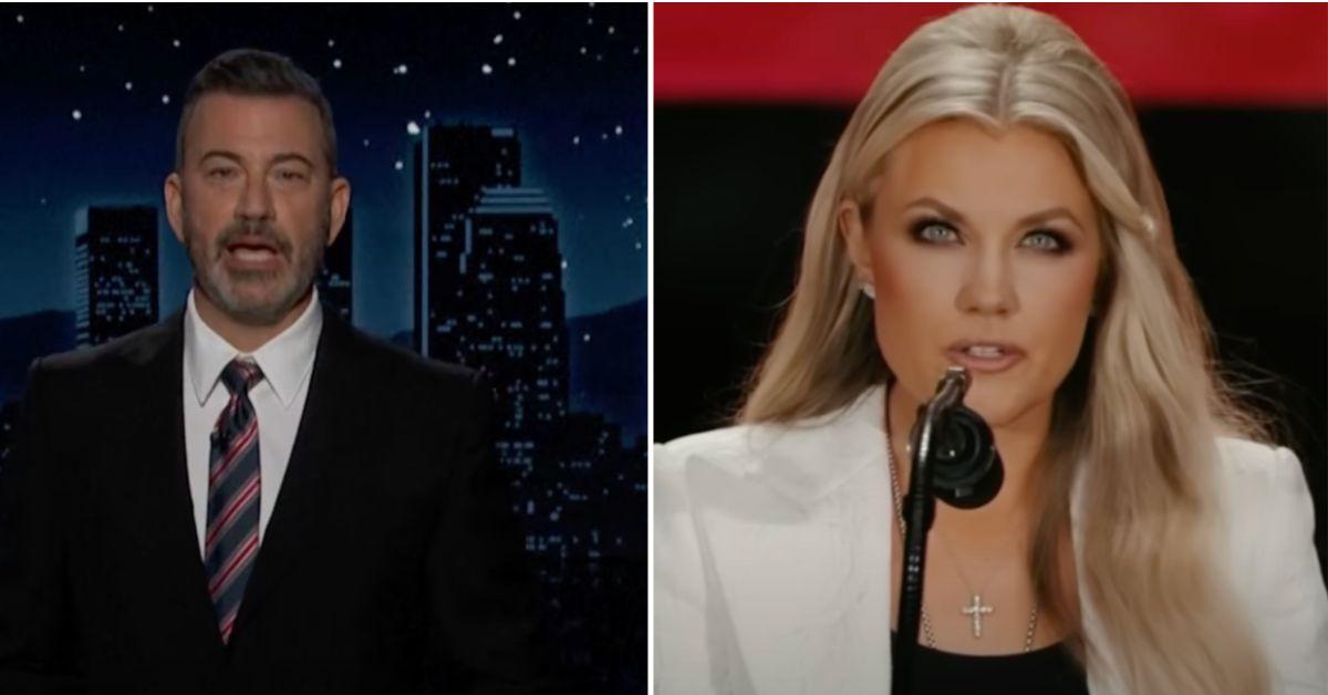 Composite photo of Jimmy Kimmel and Erika Kirk