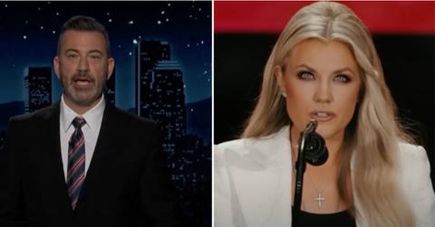 Composite photo of Jimmy Kimmel and Erika Kirk