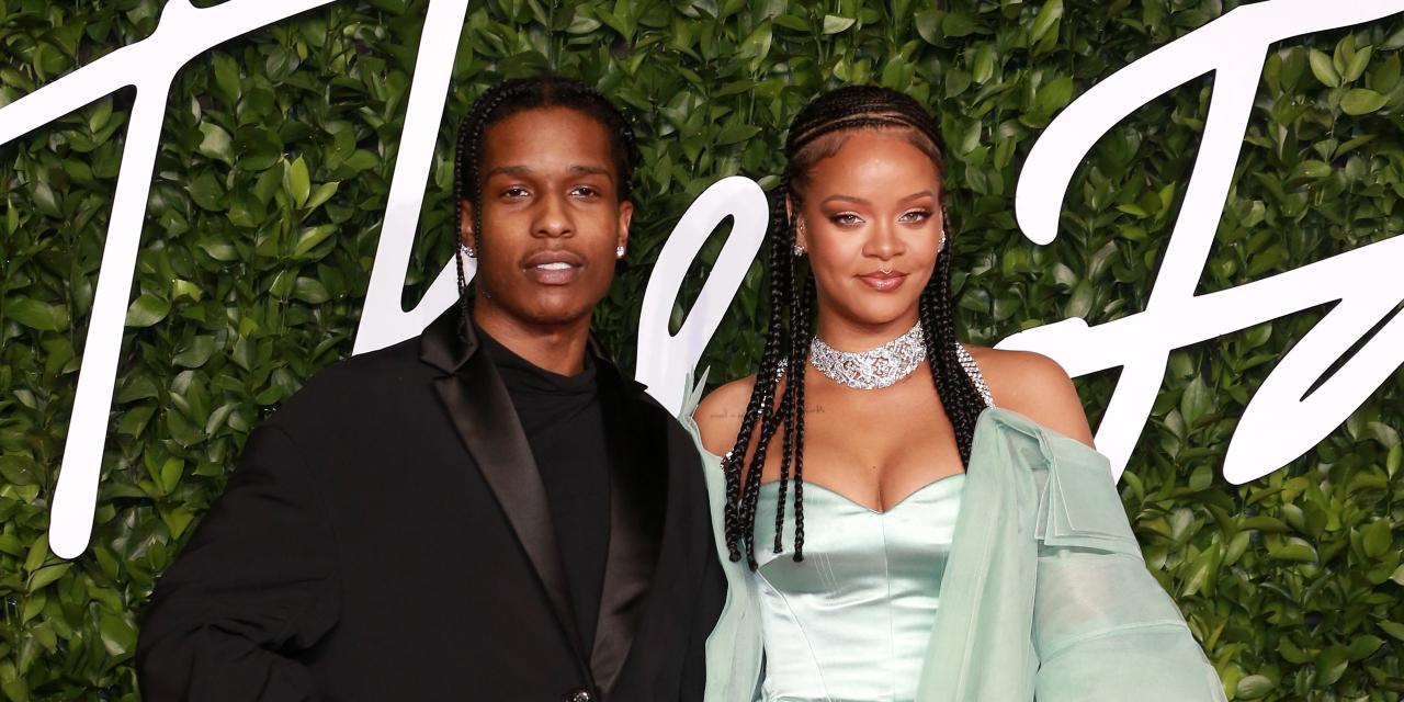 A$AP Rocky and Rihanna at the Fashion Awards 2019