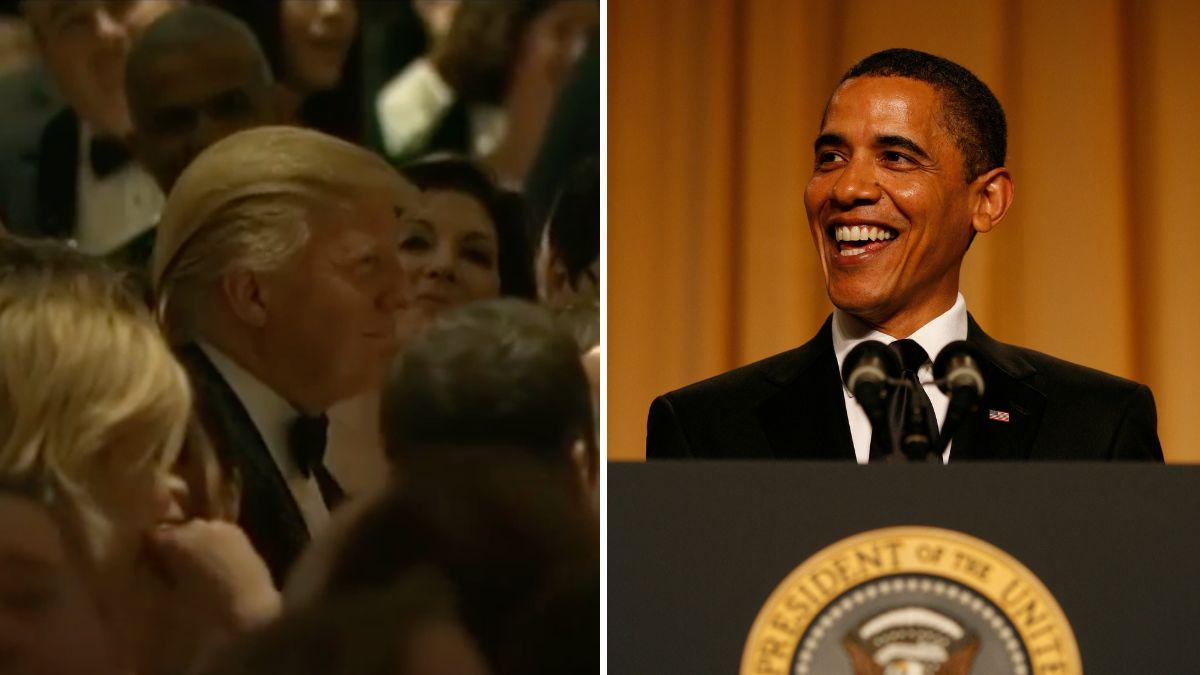 image of Donald Trump was humiliated by Barack Obama at the dinner in 2011.