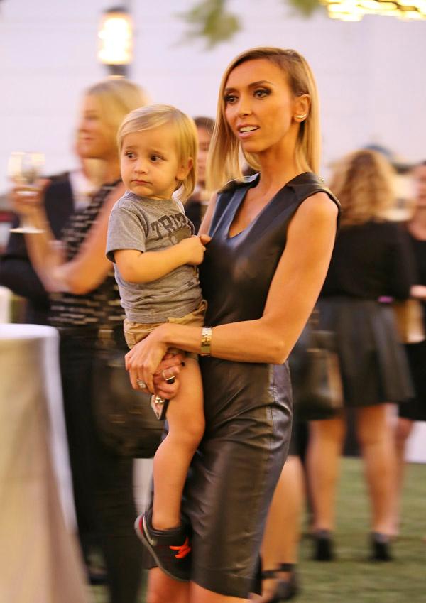 Giuliana Rancic seen having fun with her son Duke and Terrence J at The Grove in West Hollywood, California