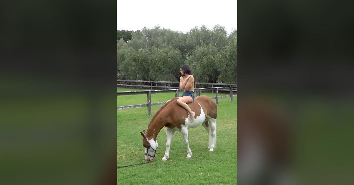 kendall jenner topless riding horse watch