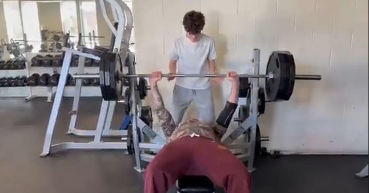 image of Pete Hegseth posted a workout video with his son.