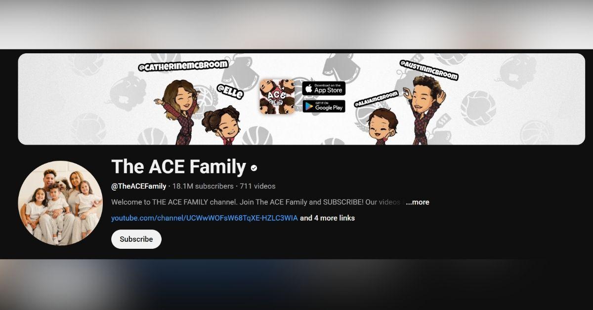 Screengrab of the ACE Family's YouTube Page