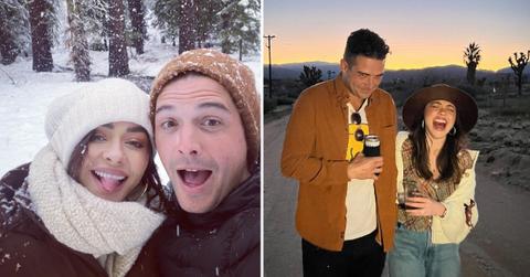 Composite photo of Sarah Hyland and Wells Adams.