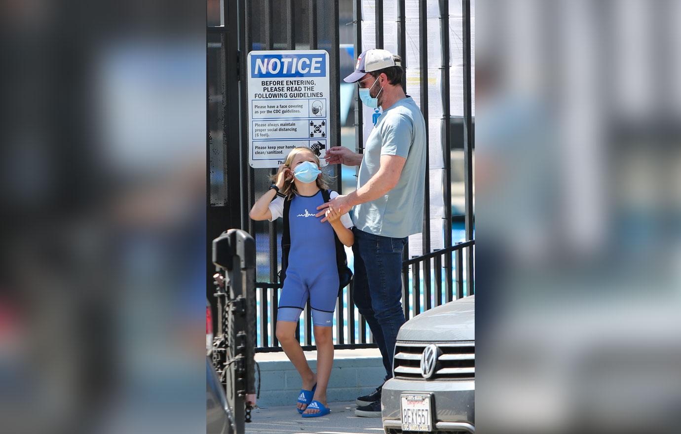 ben affleck seen with son samuel at swim class in la