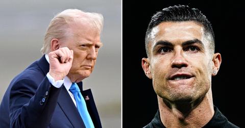 Split photo of Donald Trump and Cristiano Ronaldo.