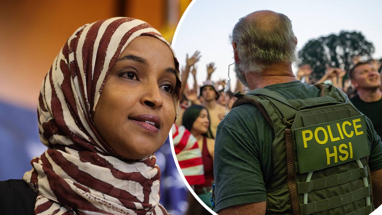 Image of Rep. Ilhan Omar and HSI agent