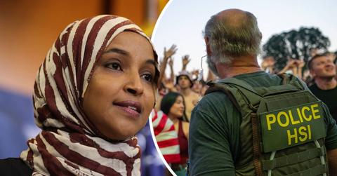 Image of Rep. Ilhan Omar and HSI agent
