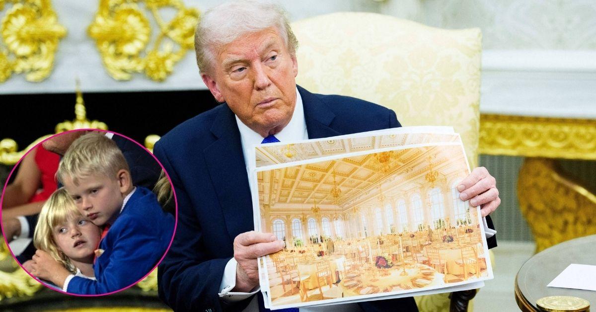 composite photo of donald trump and his grandchildren