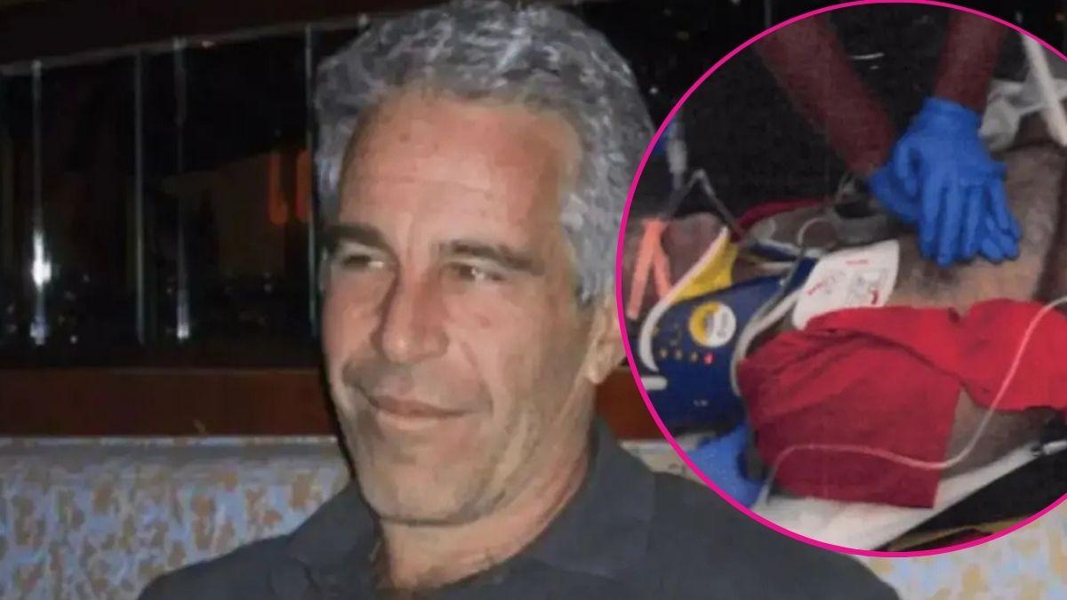 image and inset of Jeffrey epstein