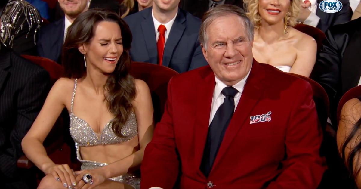 bill belichick girlfriend jordan hudson trashy dress nfl honors escort