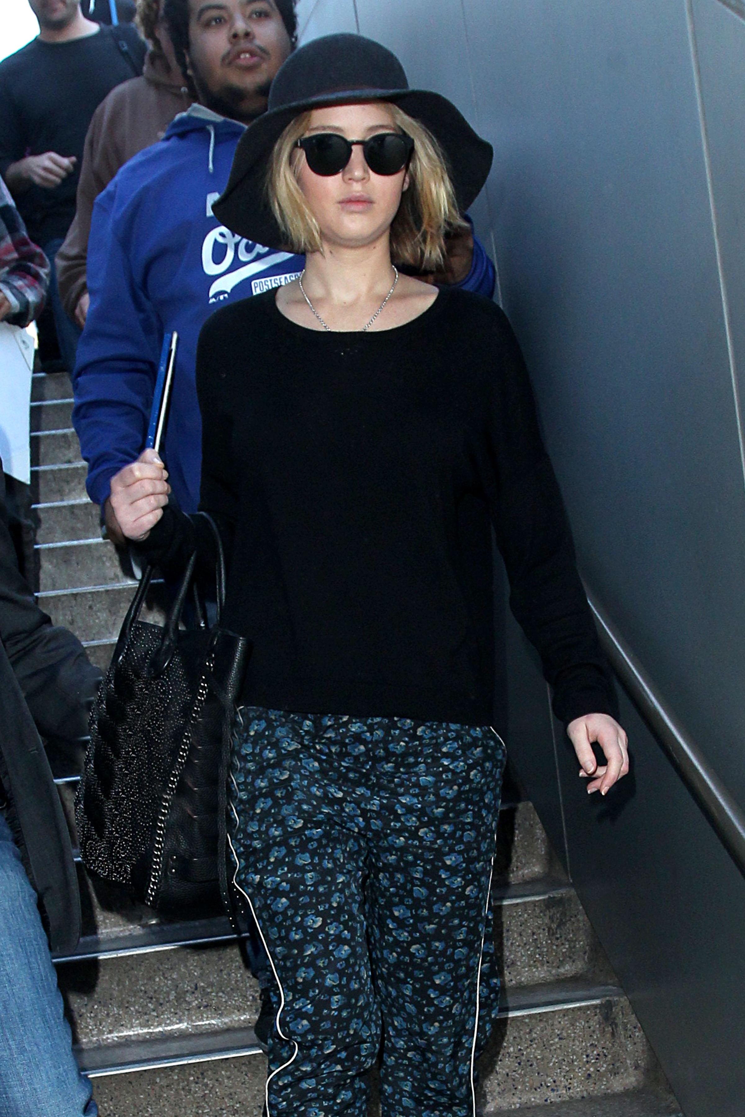 Jennifer Lawrence lands at LAX