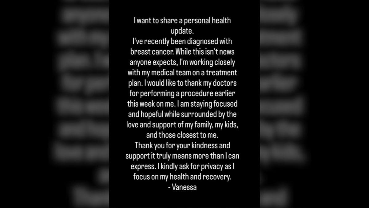 Photo of Vanessa Trump announced that she was 'recently' diagnosed with cancer.