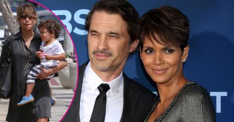 Split photo of Halle Berry, Maceo and Olivier Martinez