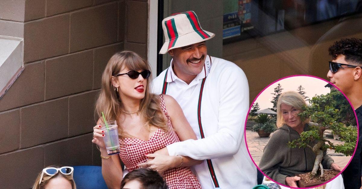 Composite Photos of Martha Stewart, Travis Kelce and Taylor Swift