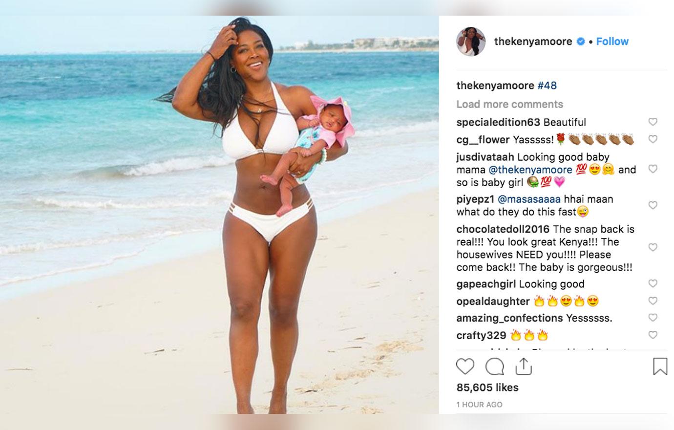 Kenya Moore Celebrates 48th Birthday With Post-Baby Body Bikini Pic