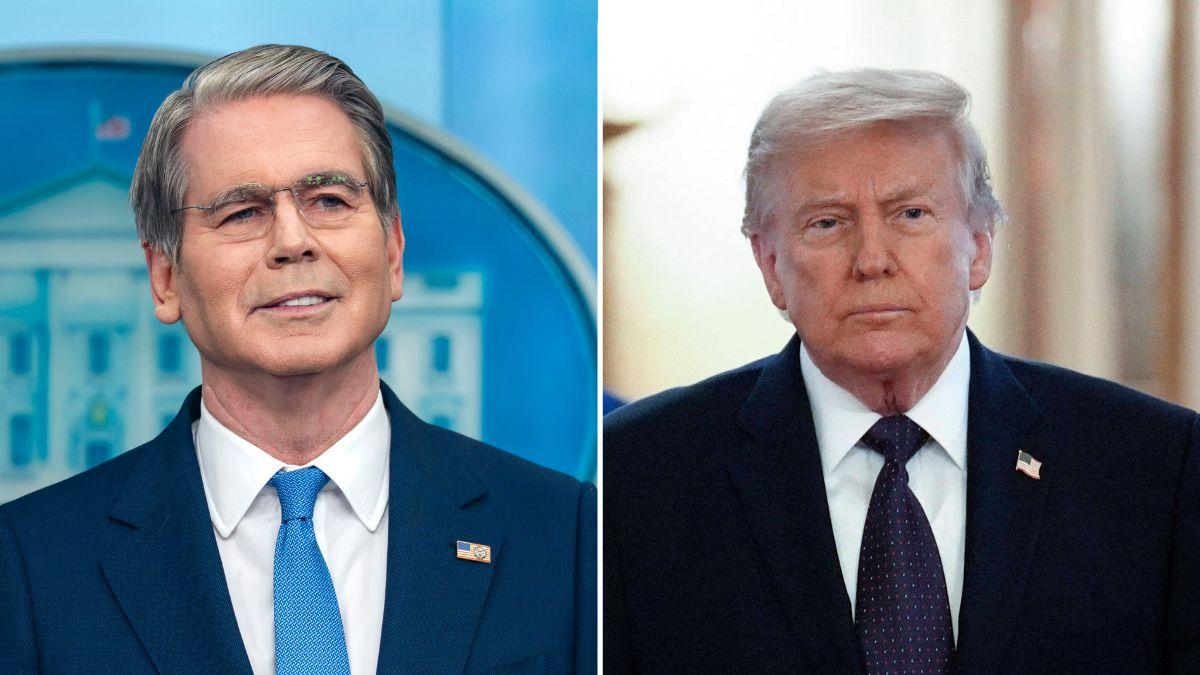 Photo of Scott Bessent and Donald Trump.
