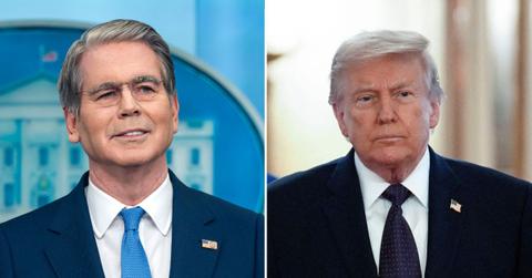 Photo of Scott Bessent and Donald Trump.