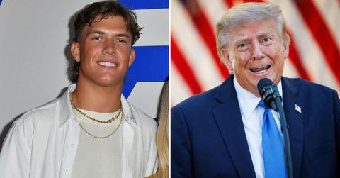 Split image of Jaxson Dart and Donald Trump