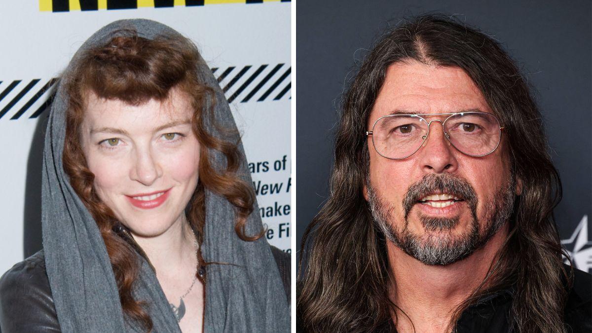 Split photo of Melissa Auf der Maur and David Grohl.