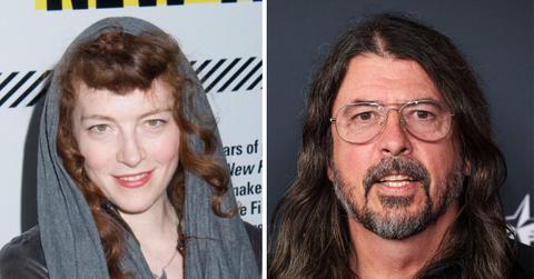 Split photo of Melissa Auf der Maur and David Grohl.