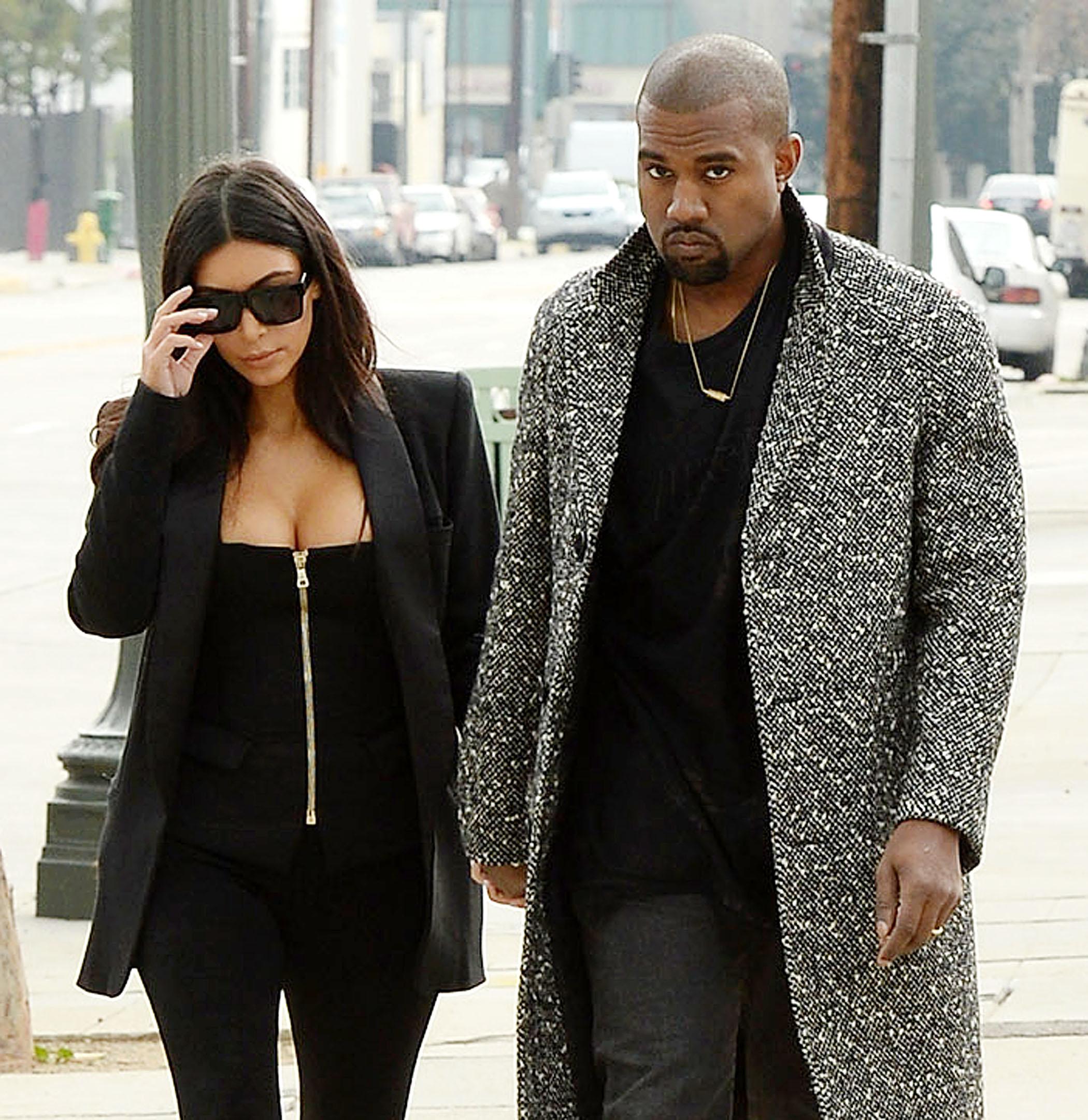 Kim Kardashian and Kanye West have lunch at Primo Cafe in Hollywood***NO DAILY MAIL SALES***