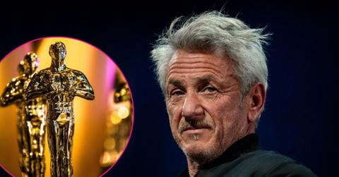 Composite photo of Sean Penn and an Oscars trophy.