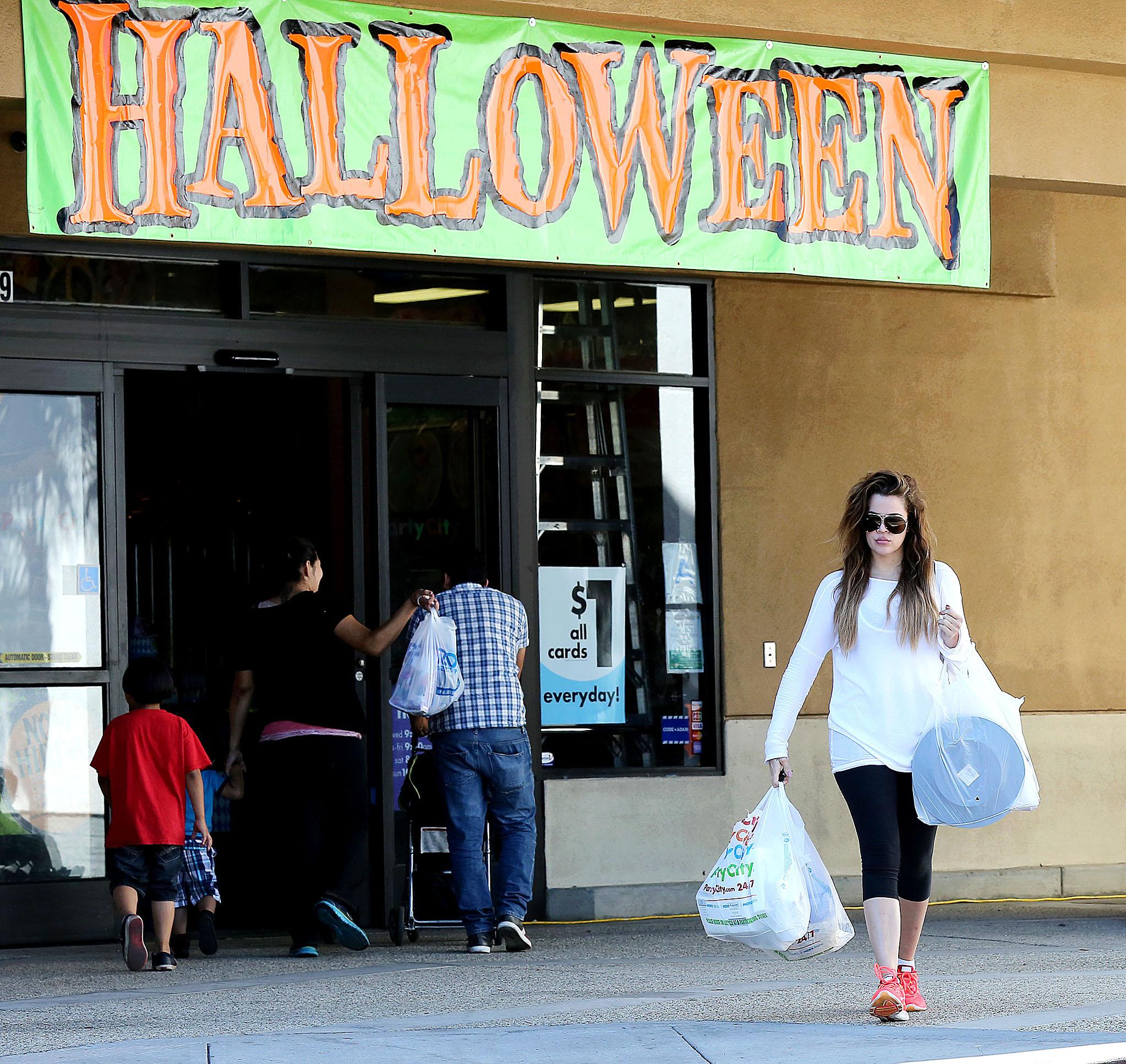 Khloe Kardashian goes shopping for Halloween at Party City