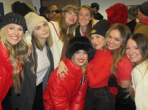 cara delevingne happy healthy chiefs game taylor swift