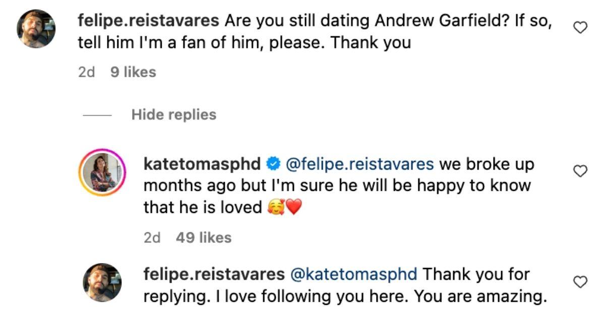 dr kate tomas confirms garfield split