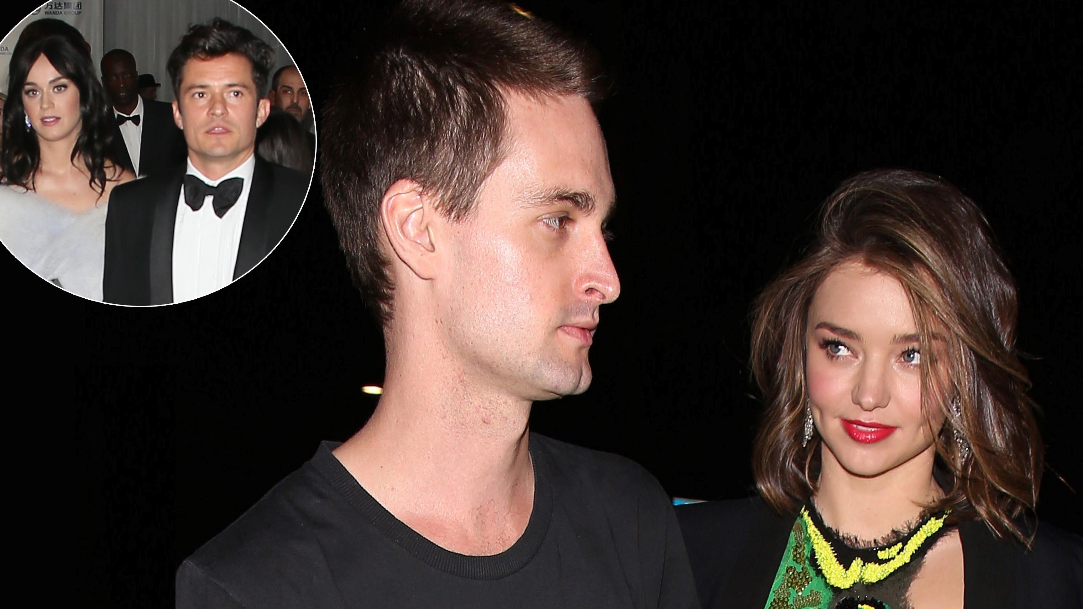 Miranda Kerr and Evan Spiegel arrive at the Republic Records Grammy AfterParty