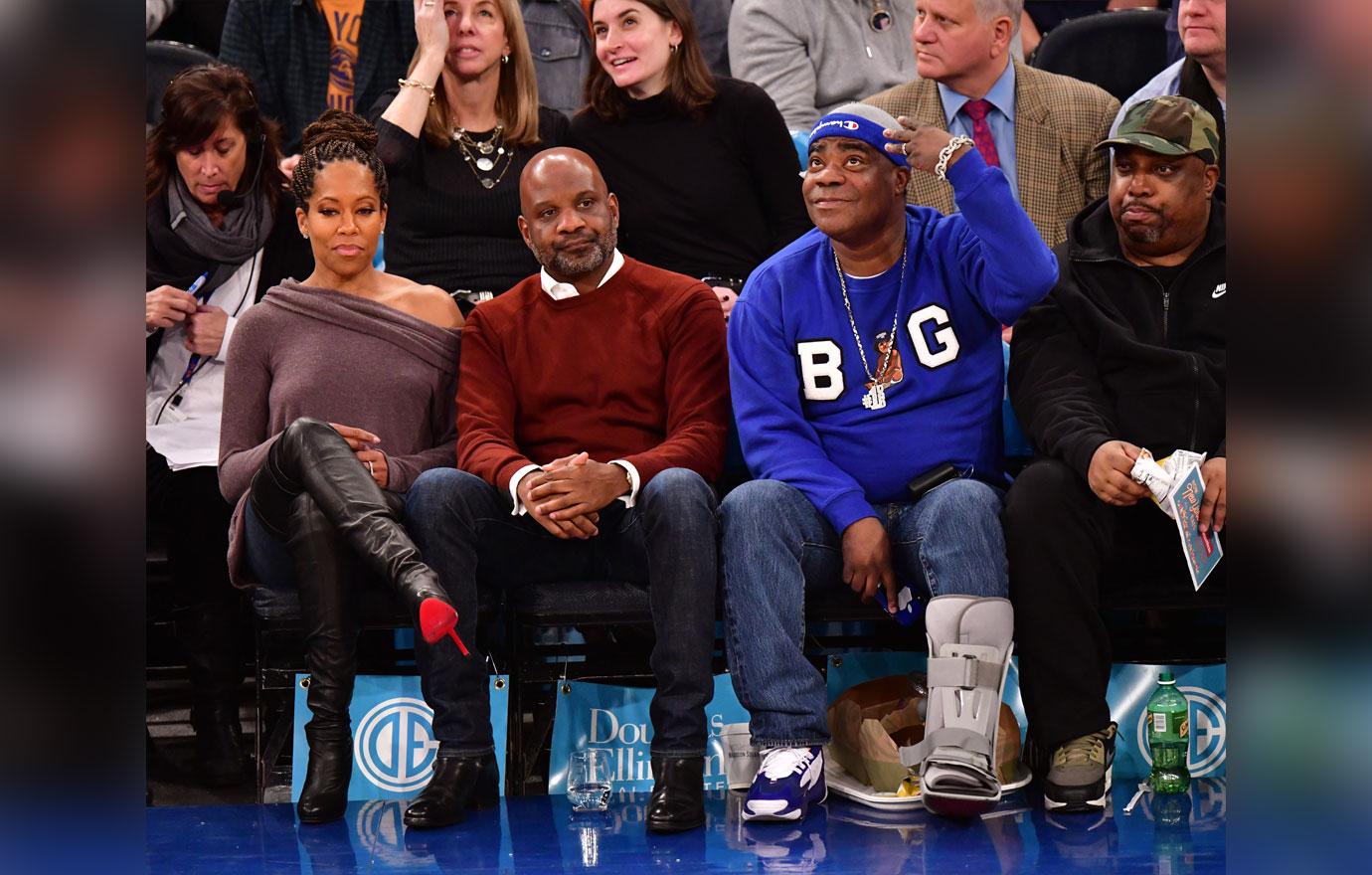 Tracy Morgan at Knicks 76ers game